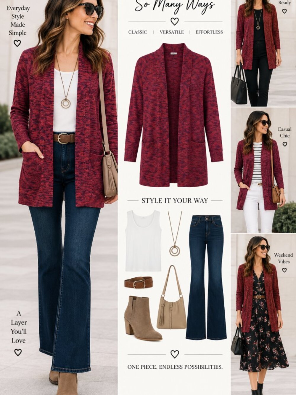 Lane Bryant Multicolor Open-Front Cardigan | Size 14/16